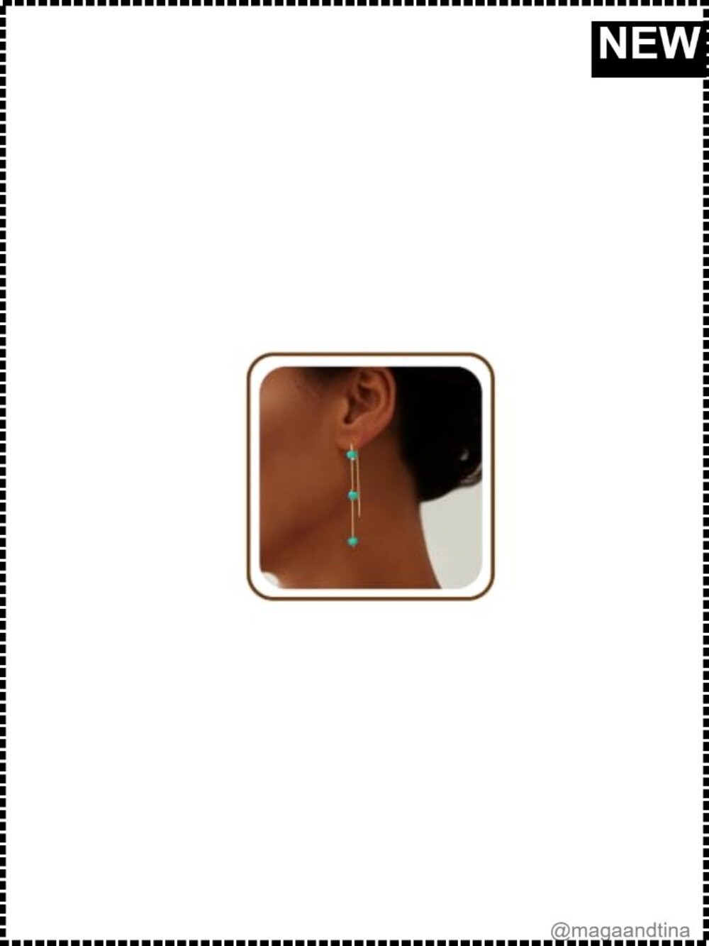 Turquoise Dangle Earrings 14K Gold Plated